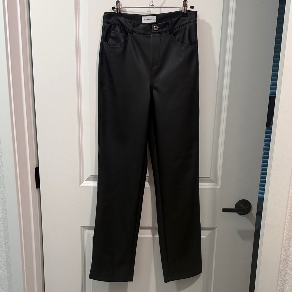 Marcella black leather-look pant size S
